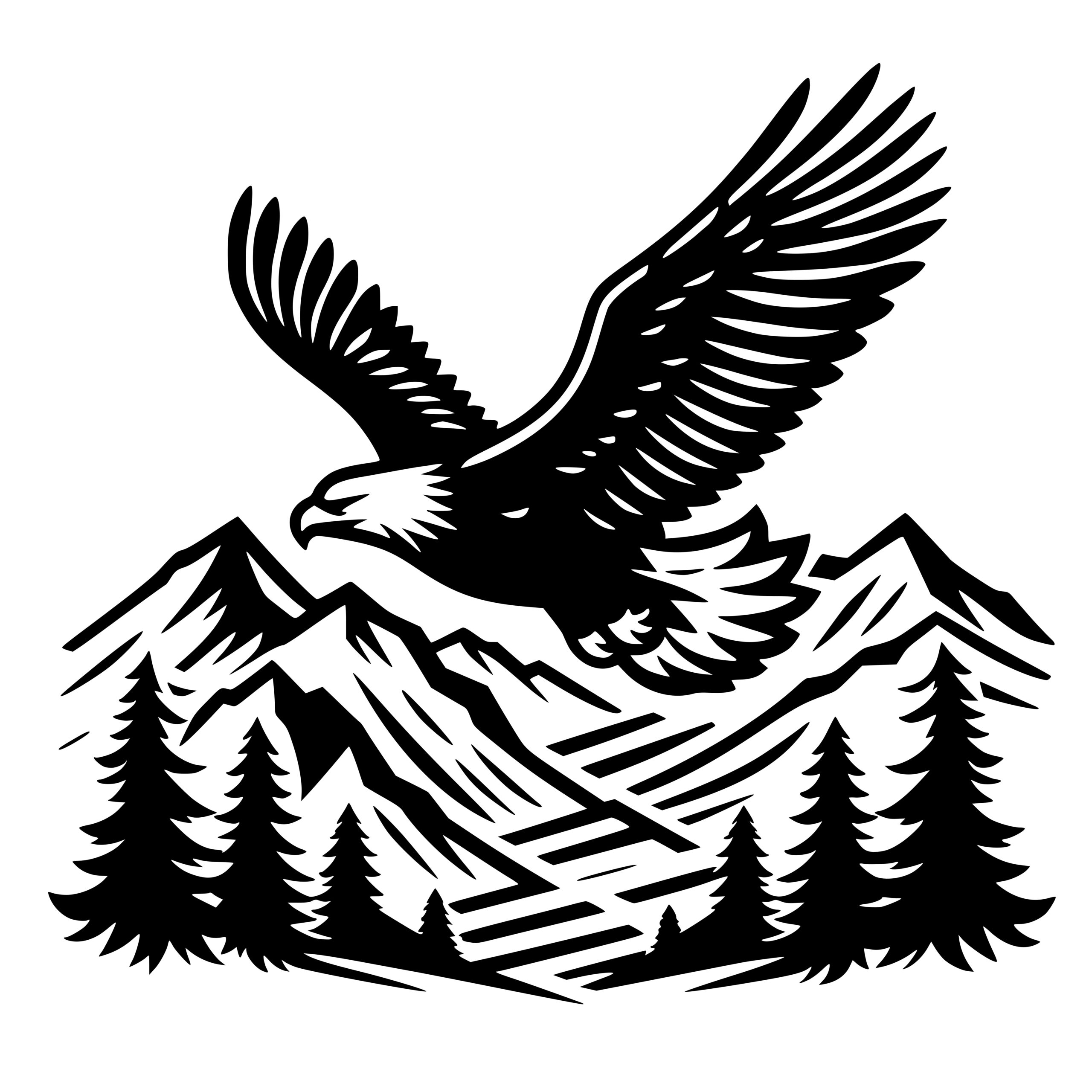 Eagle Canyon Flight SVG, PNG, DXF Design for Cricut Users