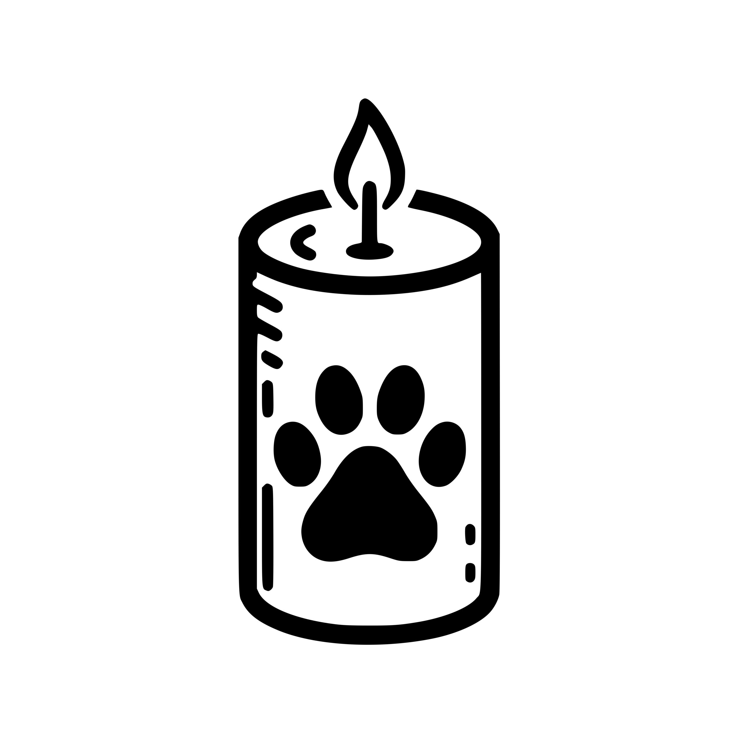 Paw Candle SVG for Cricut, Silhouette Instant Download