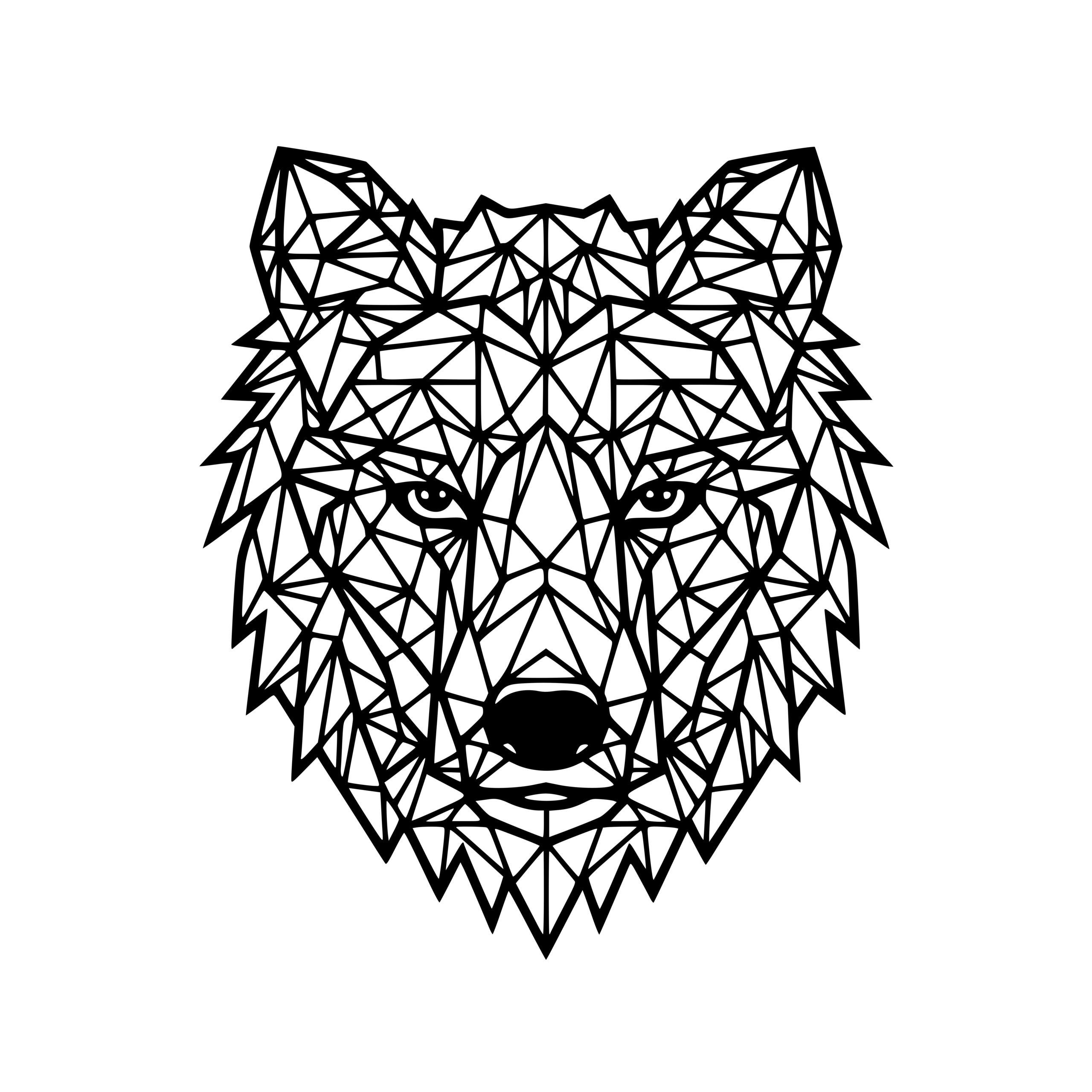 Geometric Wolf Head SVG for Cricut, Silhouette, Designs