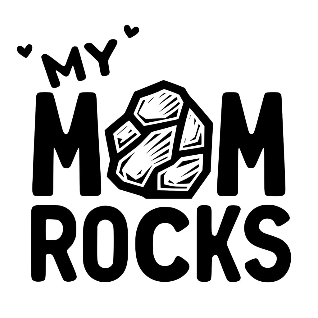 Mom Rocks SVG Design Cricut, Silhouette, Laser Compatible Download