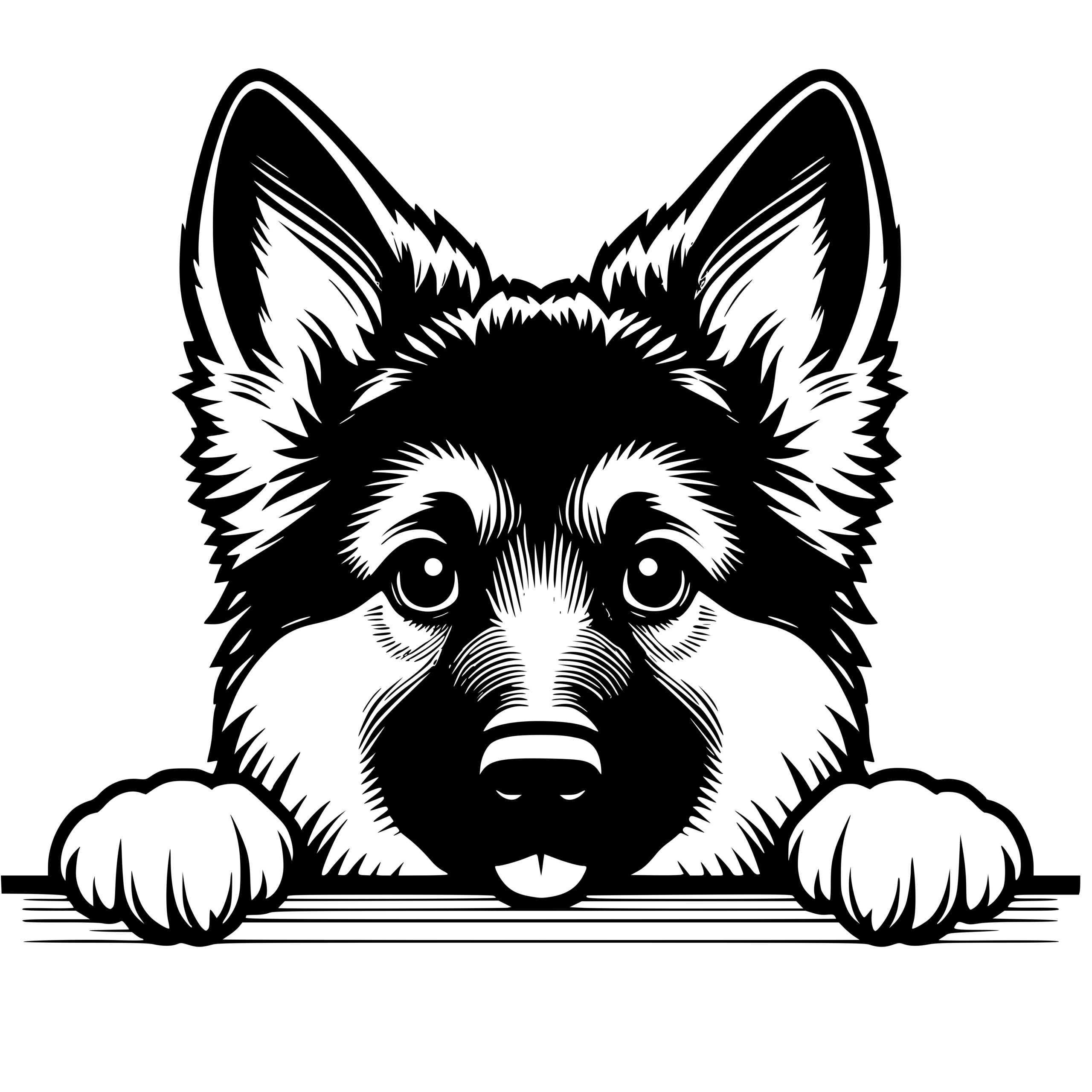 German Shepherd Glimpse SVG for Cricut, Silhouette, Laser Machines