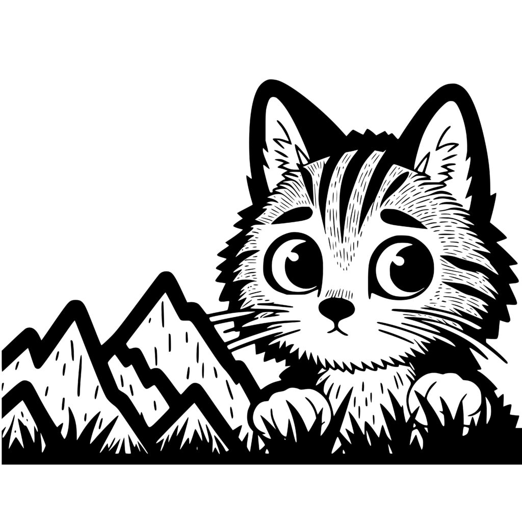 Peekaboo Mountain Cat Design SVG PNG DXF for Cricut
