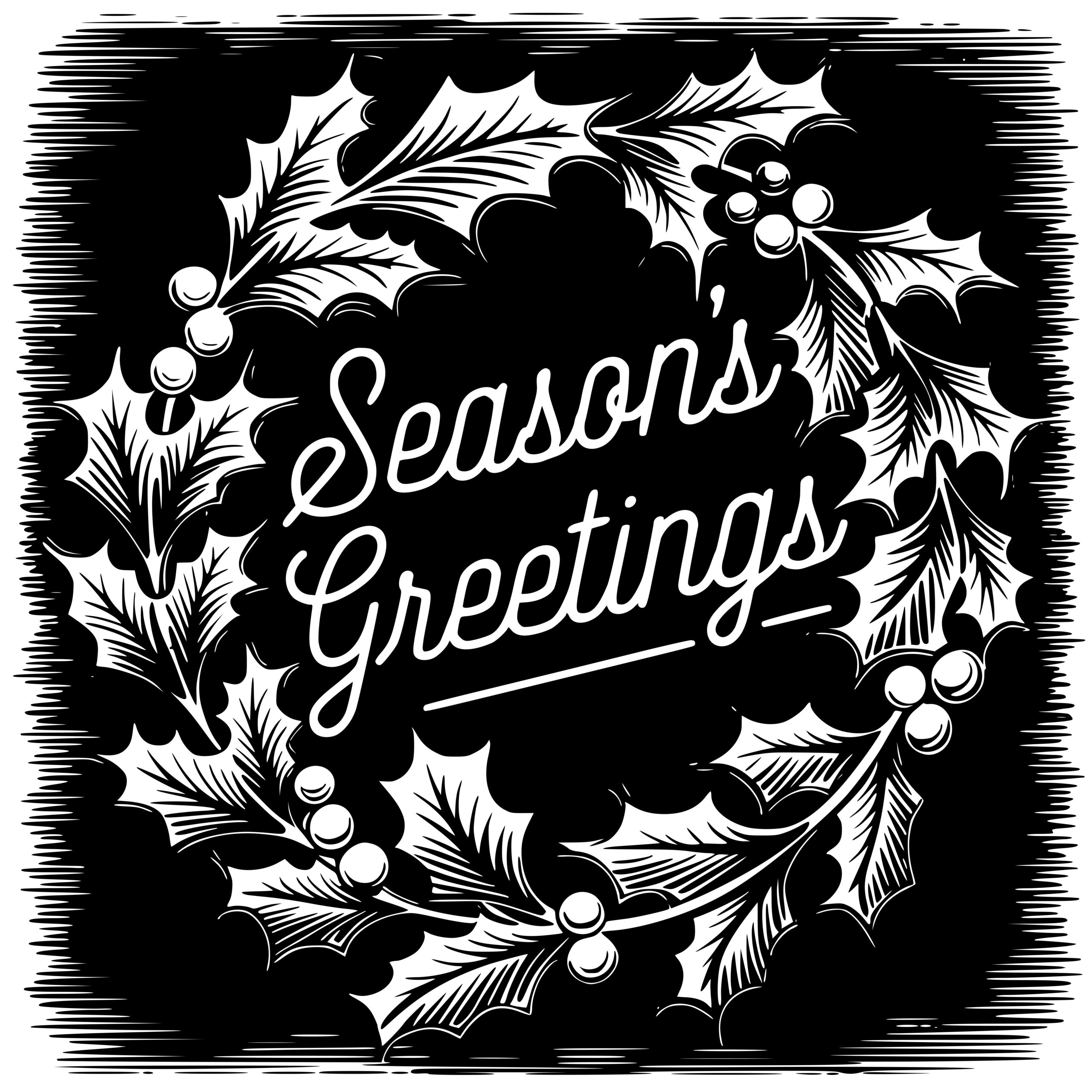 Season’s Greetings Wreath SVG File for Cricut, Laser, Silhouette, Cameo