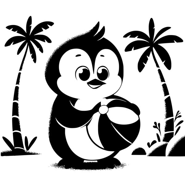 Penguin Palooza Beach SVG File for Cricut, Laser, Silhouette, Cameo