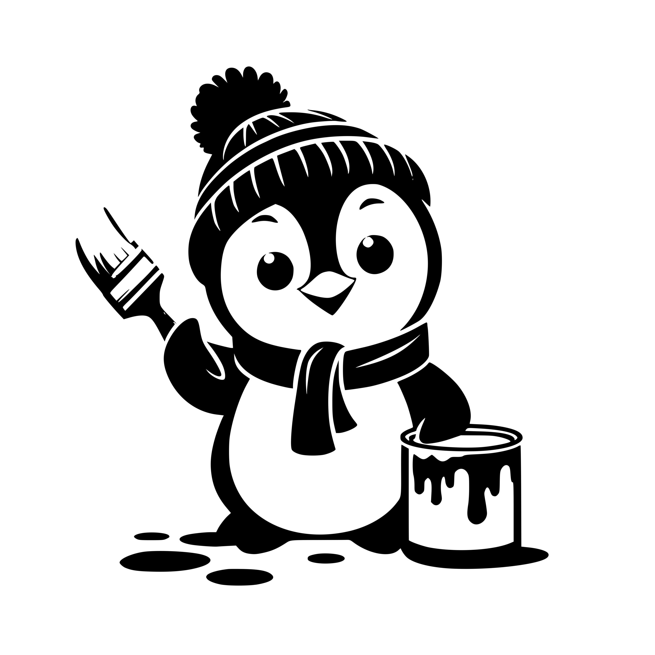 Painter Penguin’s Project SVG File for Cricut, Laser, Silhouette, Cameo