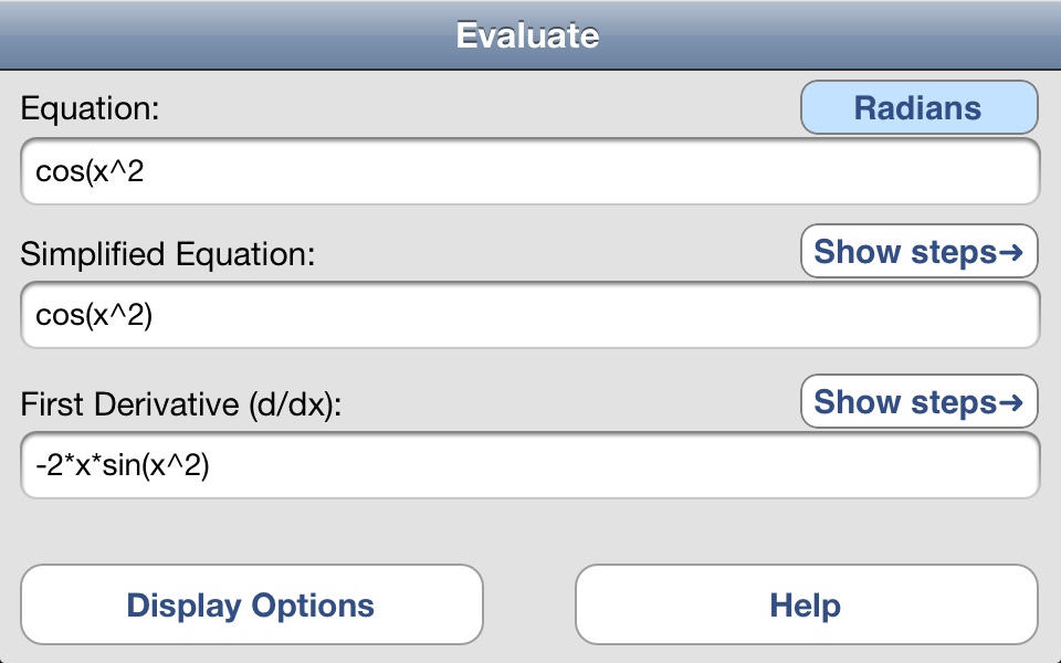 uDerivative Main Screen