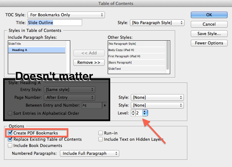 Use InDesign Table of Contents to Make PDF Bookmarks CreativePro Network