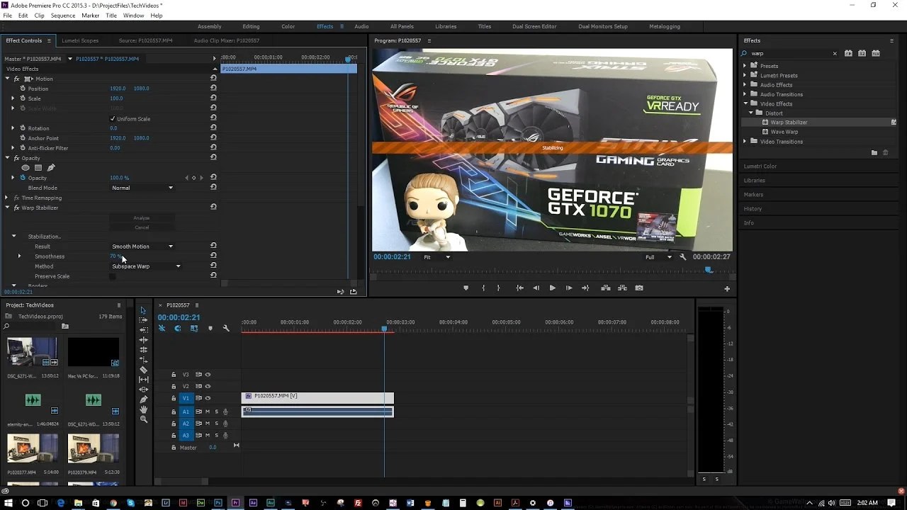 Stabilize Camera Footage with Warp Stabilizer in Premiere Pro