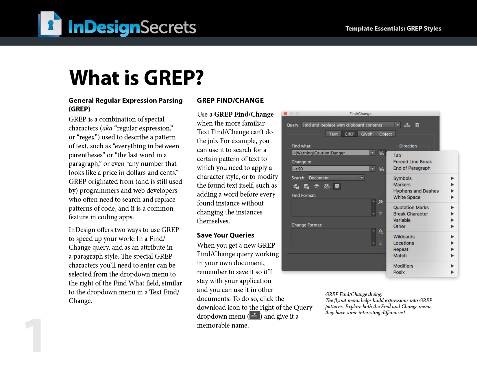 InDesign Template Essentials GREP Styles CreativePro Network