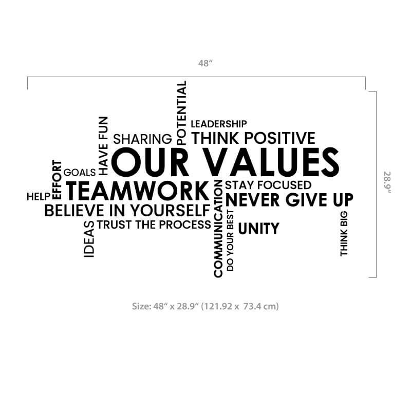 Our Values Wall Decal Wall Decals Wall Graphics Toronto