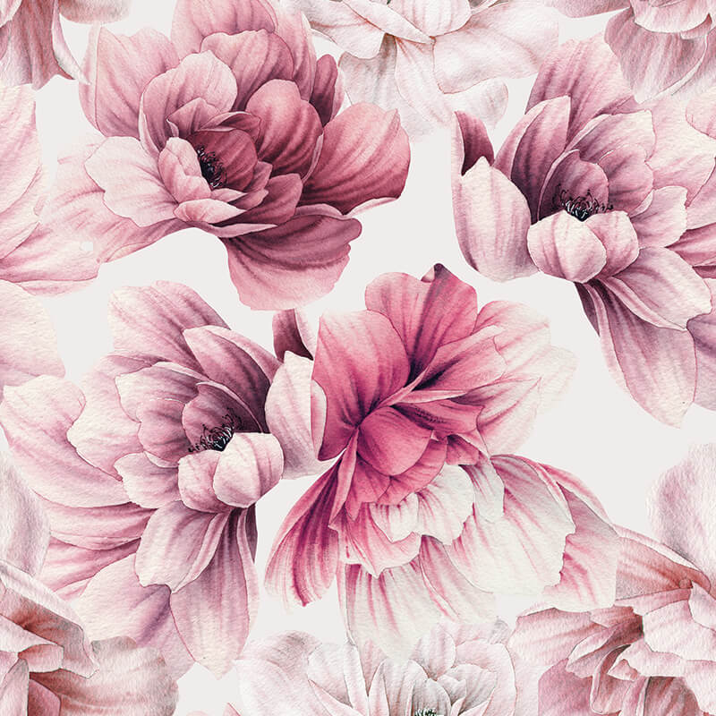 Pink Floral Wallpaper Mural Wall Decals Wall Graphics Toronto