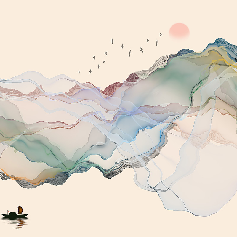 Mountains Abstract Wallpaper Wall Decals Wall Graphics Toronto