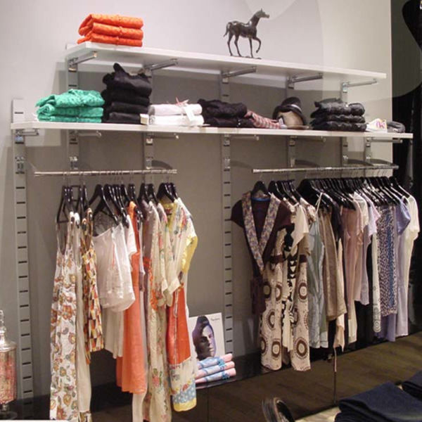 96" Metal Slat Strips Surface Mounting Wall Display System Slatwall