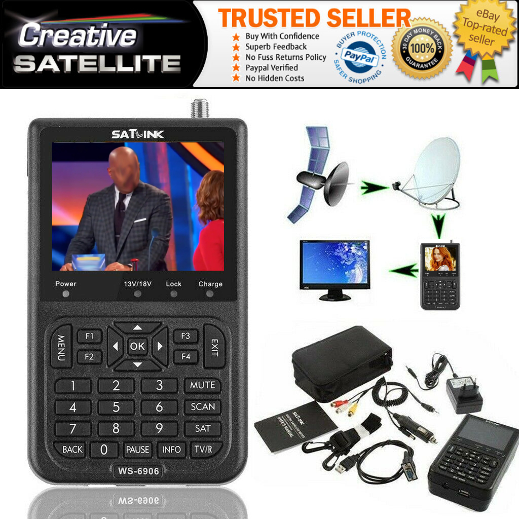 SatLink WS6906 DVBS FTA 3.5″ LCD Digital Satellite Signal Meter Finder UK Creative Superstore
