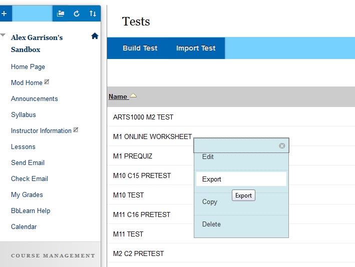 Blackboard Tip How to Export and Import Tests Creative Teaching Tech