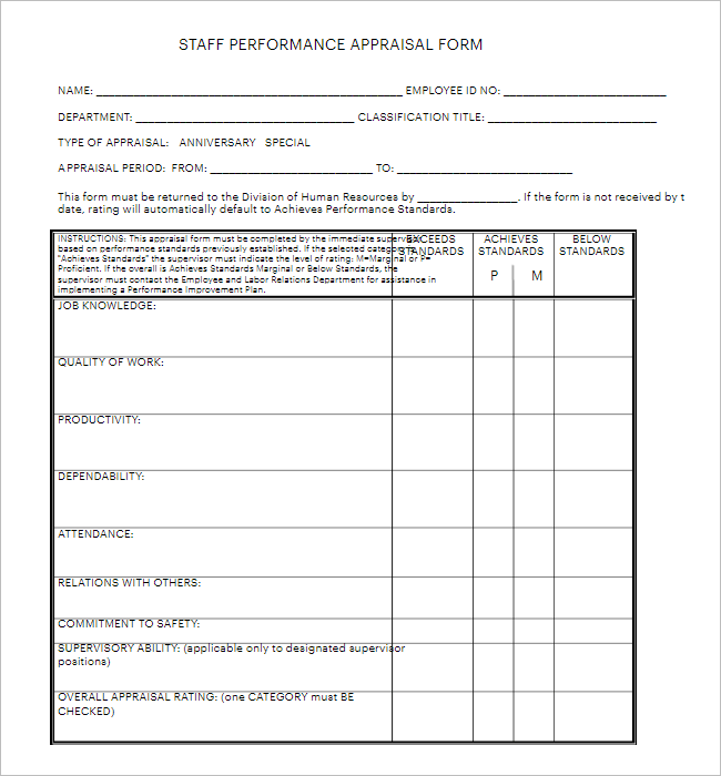 31+ Free Employee Evaluation Forms Templates