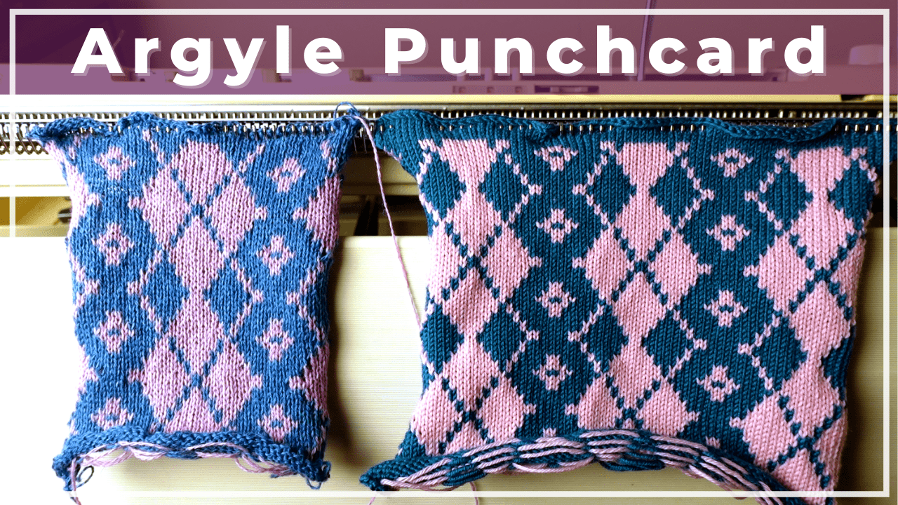 Argyle punch card knitting and free download