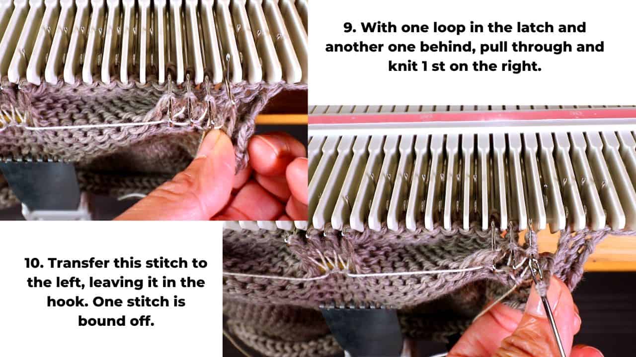 Machine knitting a buttonhole band on an LK150