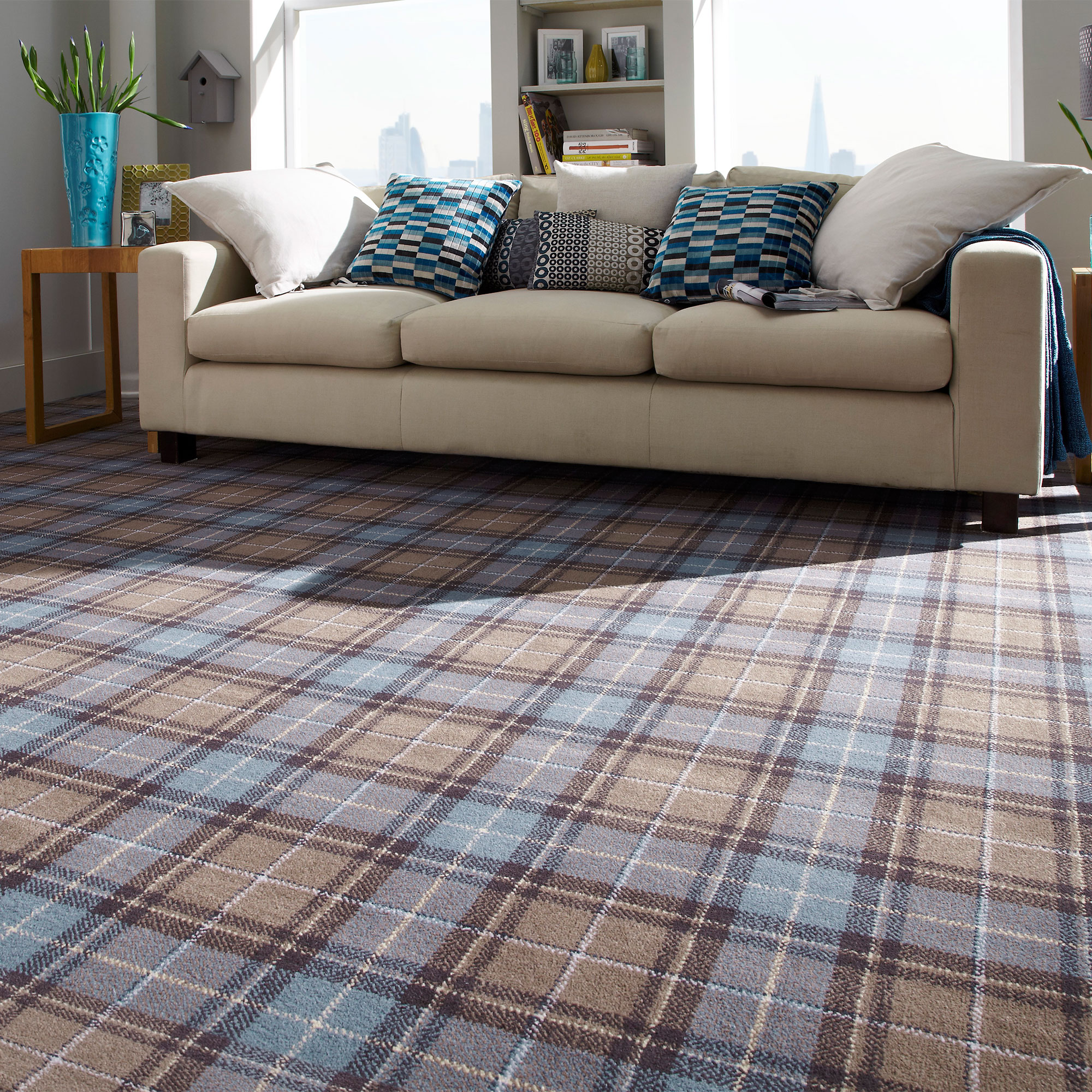 Blue Plaid Carpeting Carpet Vidalondon