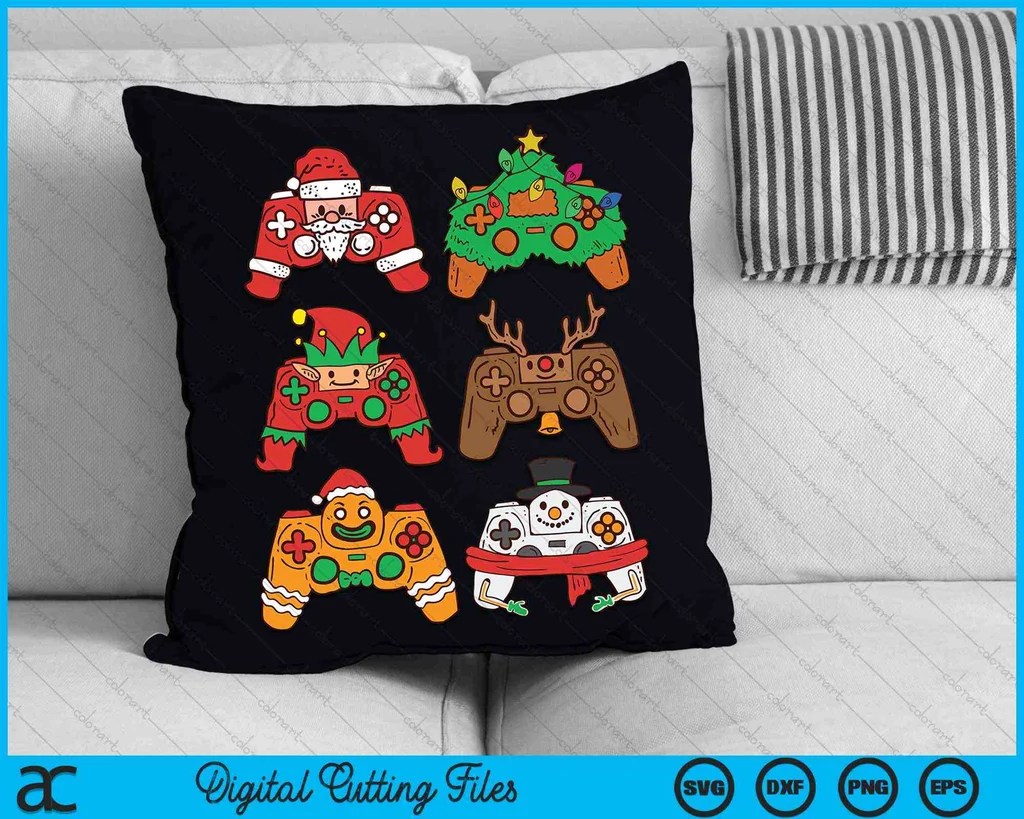 Christmas Santa Elf Gaming Controllers Snowman SVG Cutting Files
