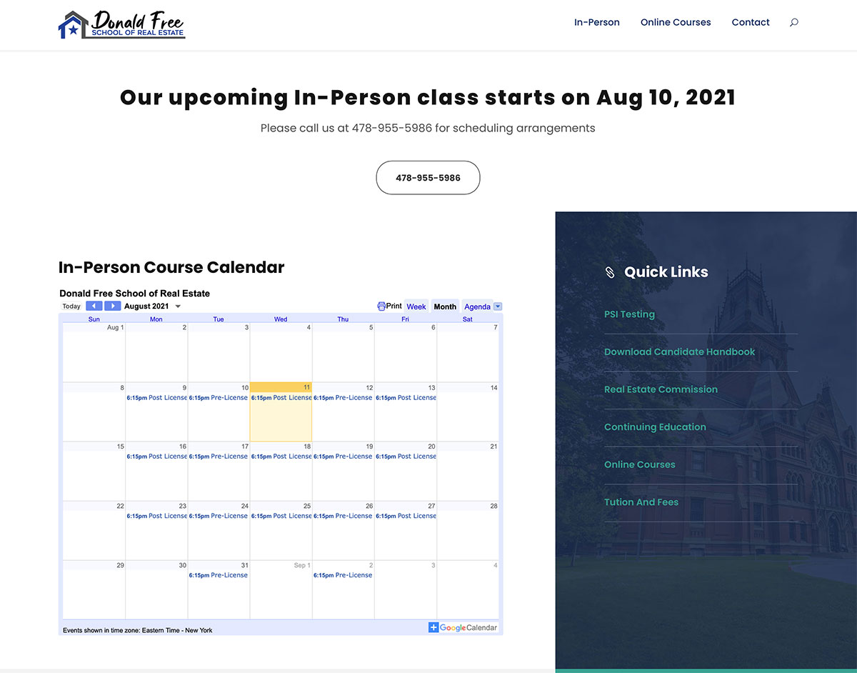 Donald Free School of Real Estate Creative design