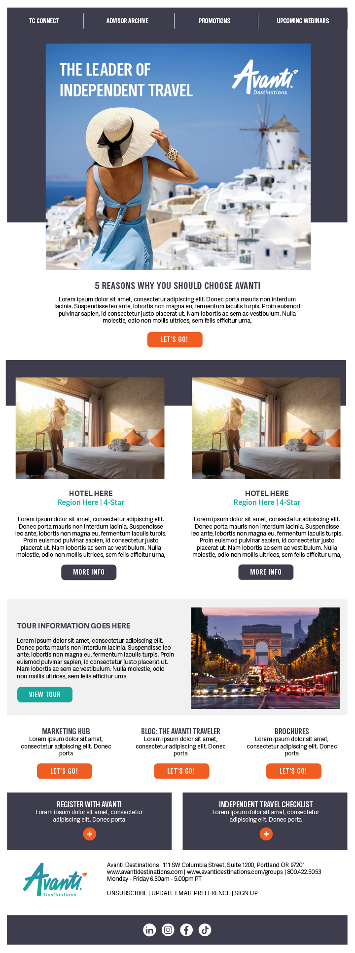 CreativeWithRyan Avanti Destination Email Templates