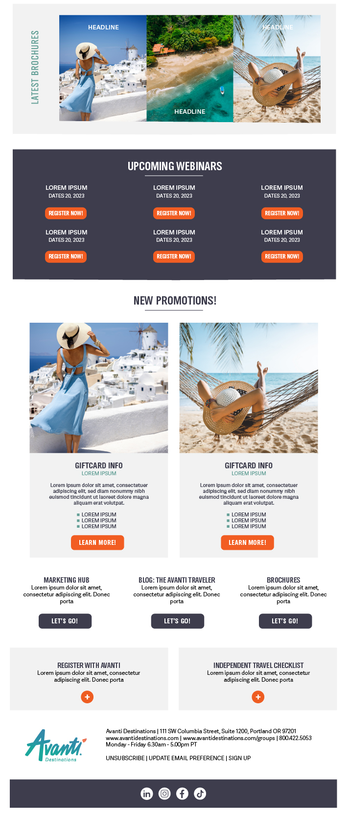 CreativeWithRyan Avanti Destination Email Templates