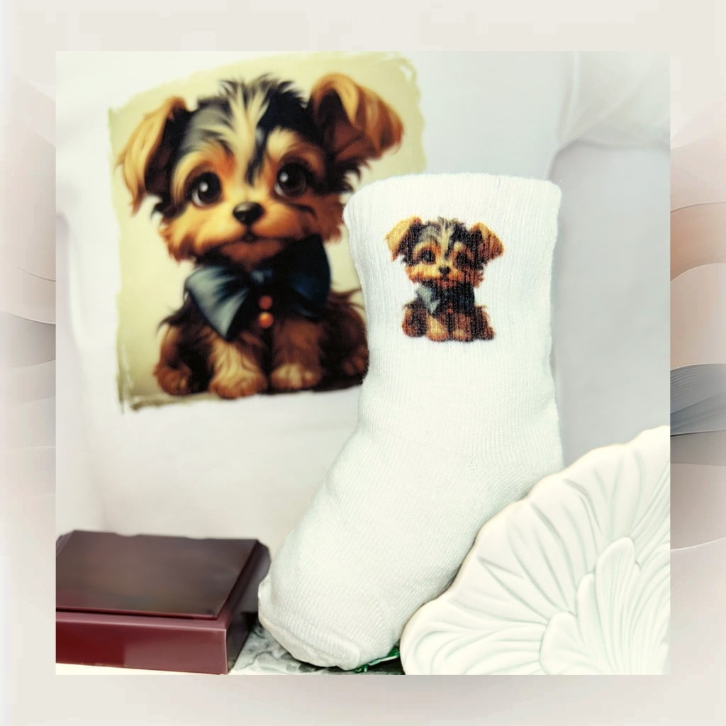 Jazz Yorkie Puppy Socks Creative ZK Designs