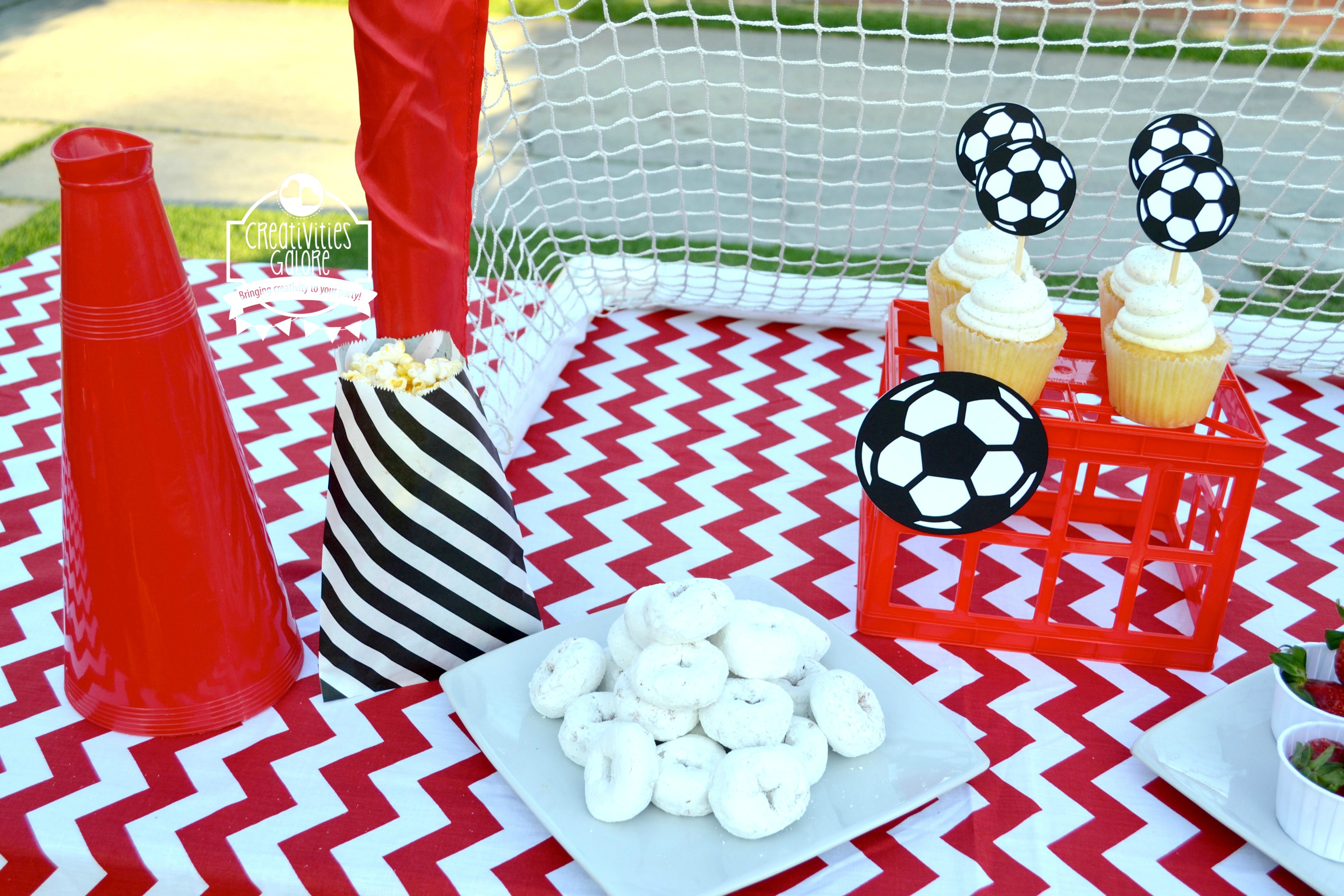 Soccer Party Snack Table and Tablescape