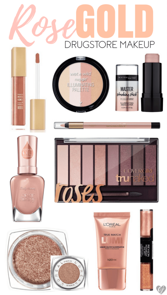 Rose Gold Drugstore Makeup Products Creativity Jar