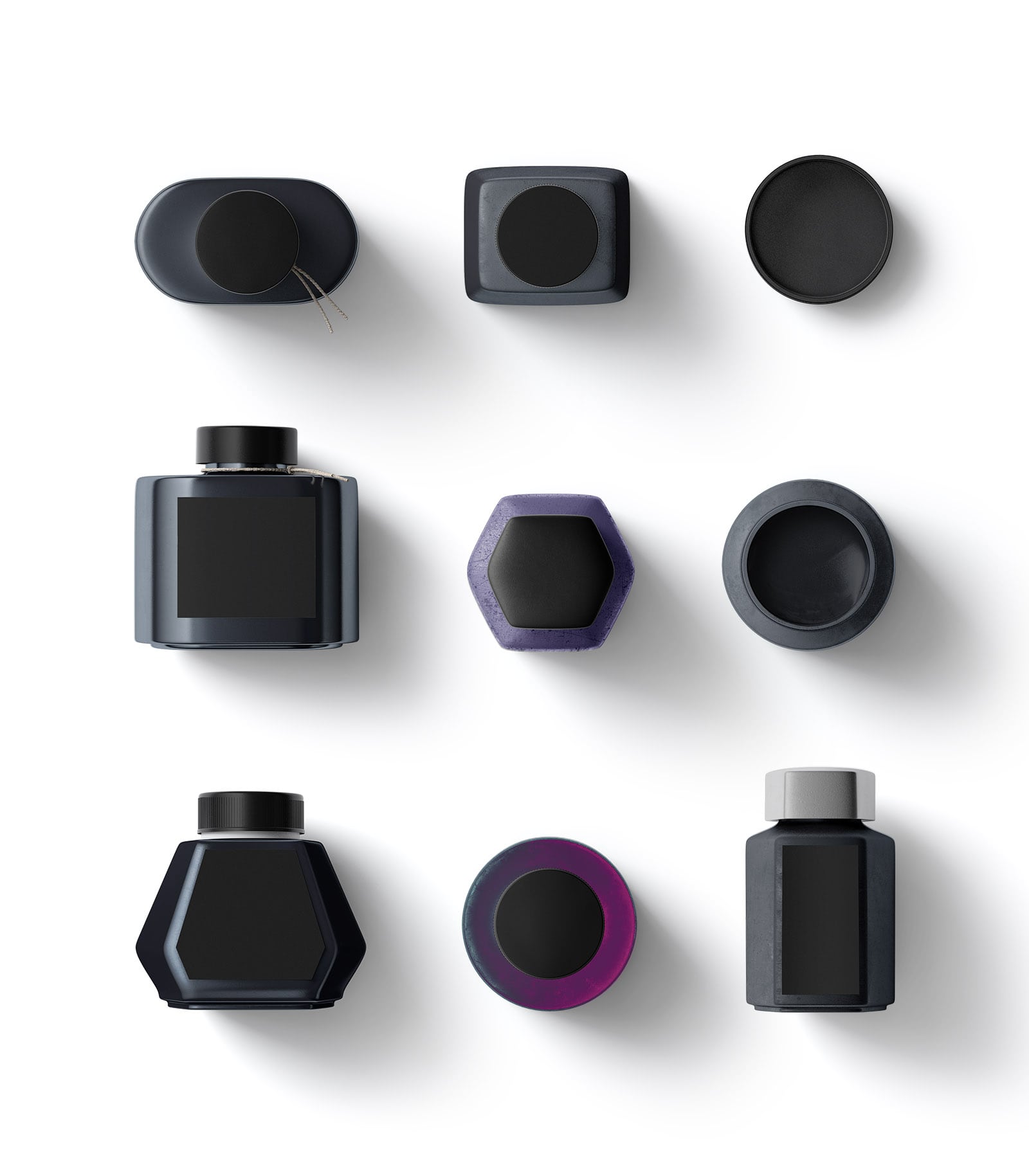 Ink Bottles Mockup Top View Mockup store Creatoom