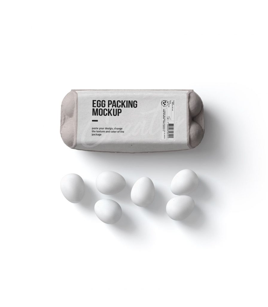 Packaging With Eggs Mockup Top View Mockup store Creatoom