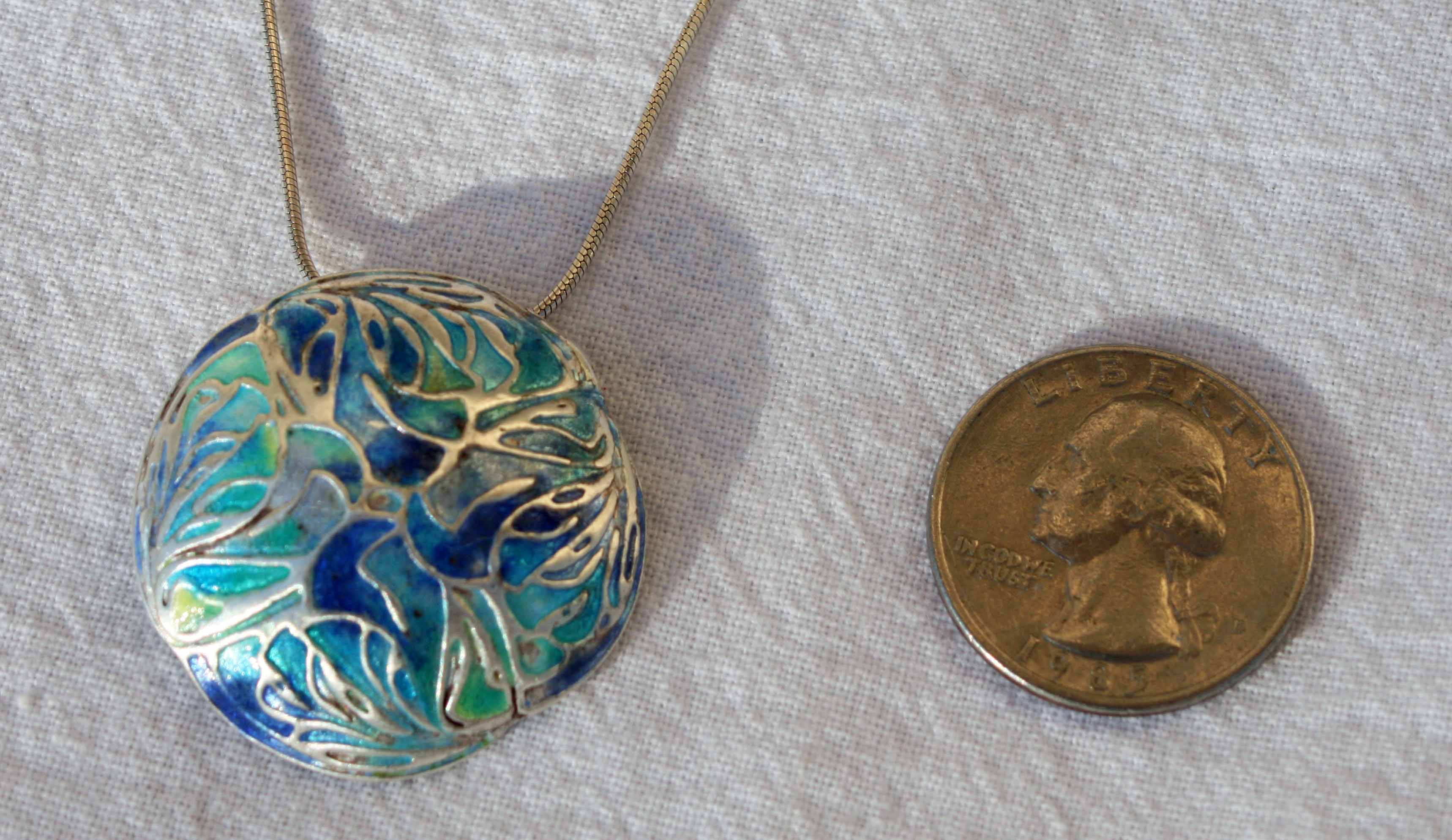 Enamel on Fine Silver Pendant Creator Haven llc