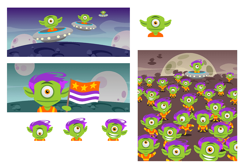 Alien vector. Free download. Creazilla