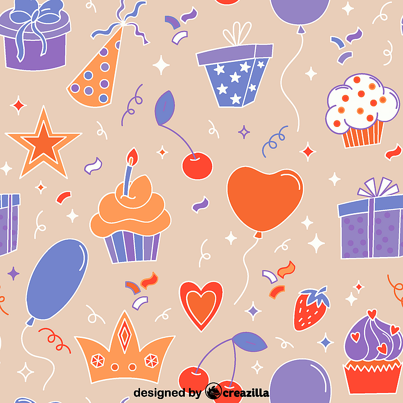 Birthday Pattern vector. Free download. Creazilla