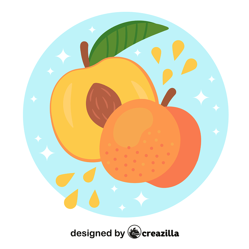Peach vector. Free download. Creazilla