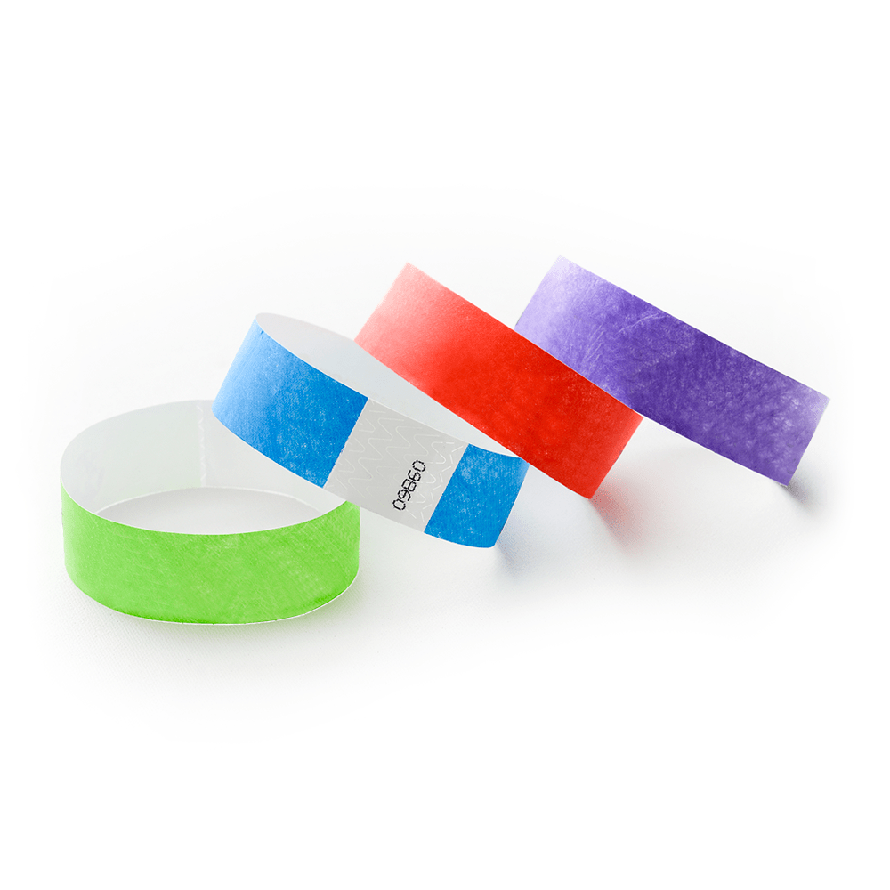 1″ Tyvek® Wristbands Solid Color Credentials 4 Events