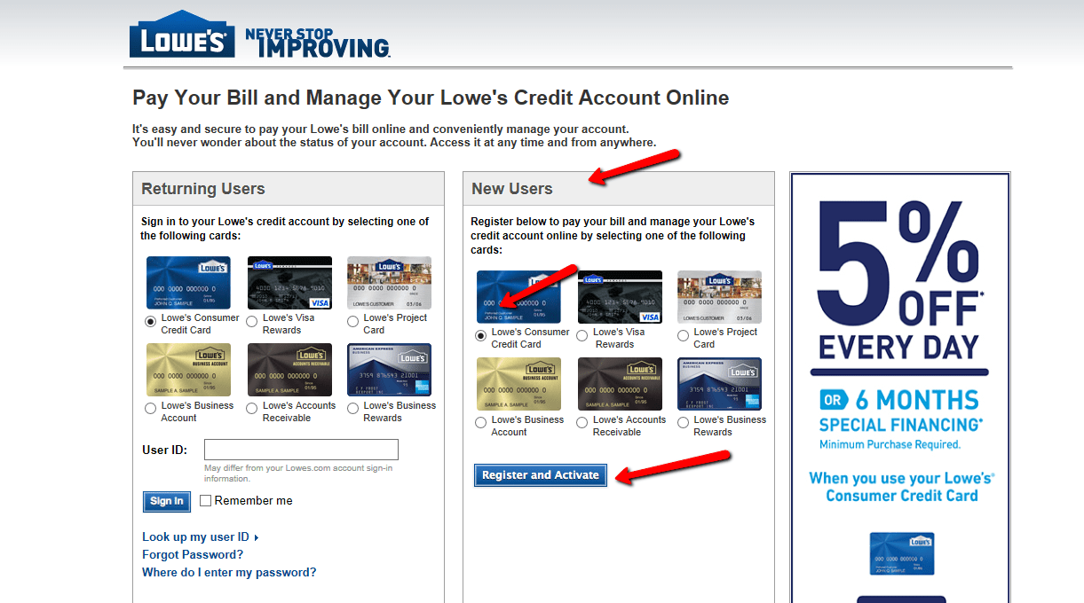 Lowe's Consumer Credit Card Login Make a Payment CreditSpot