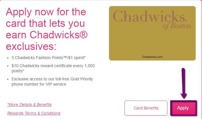How to Apply to Chadwicks Credit Card CreditSpot