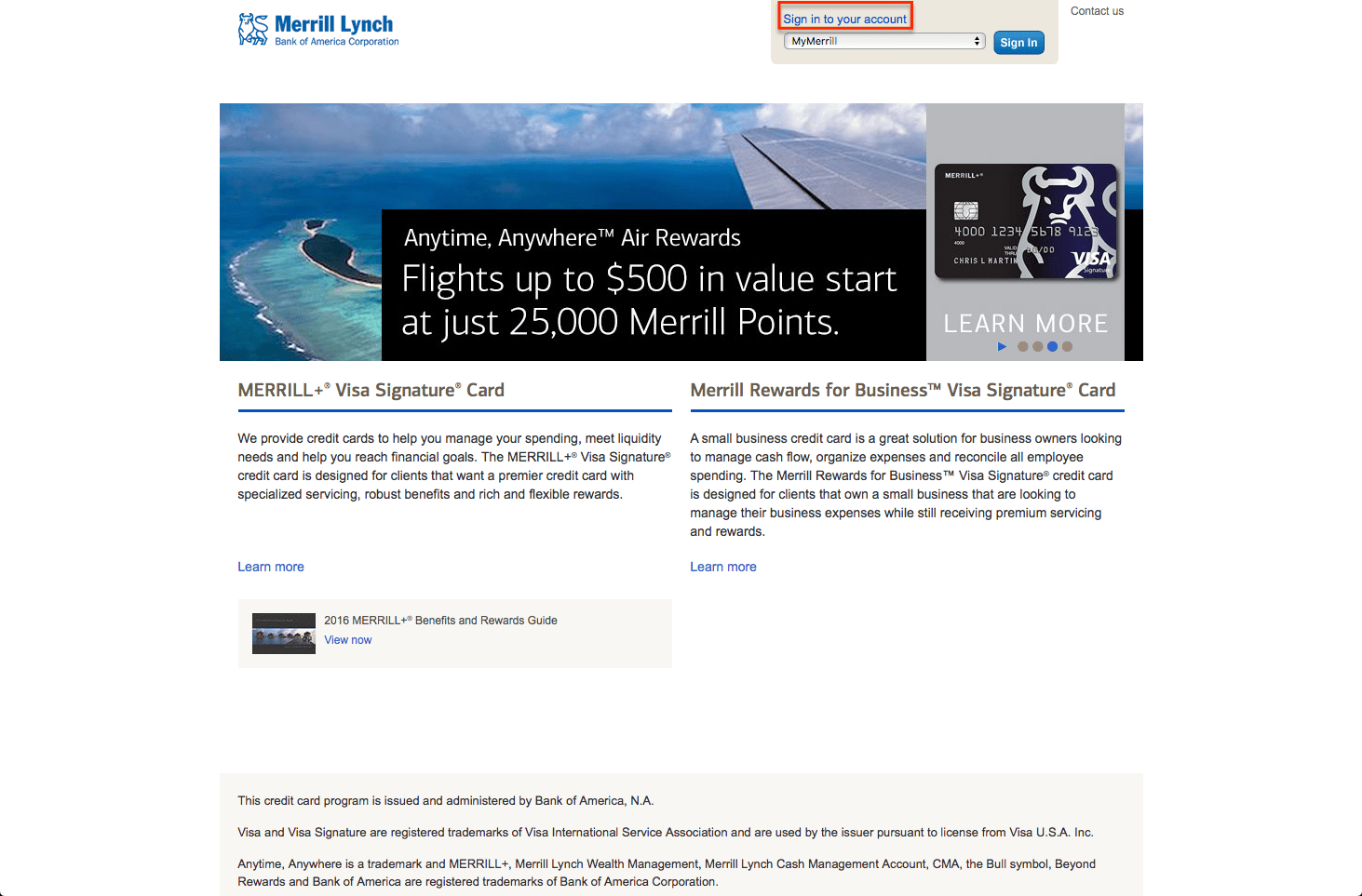 Merrill Lynch Credit Card Login Make A Payment CreditSpot