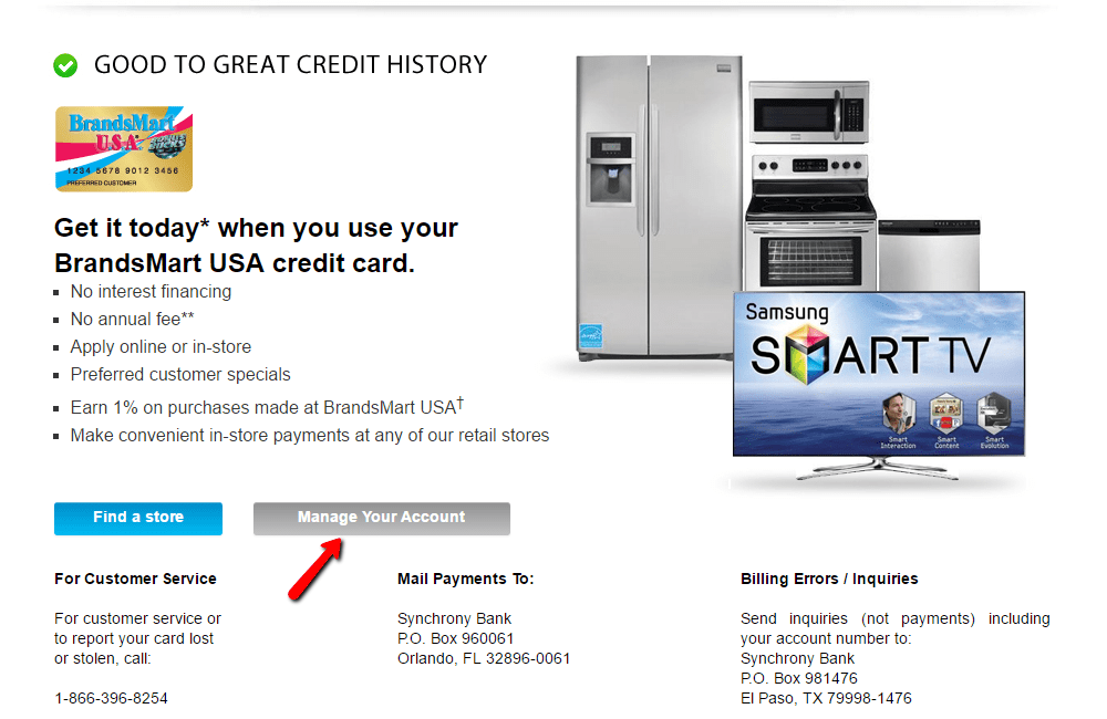 BrandsMart USA Credit Card Login Make a Payment CreditSpot