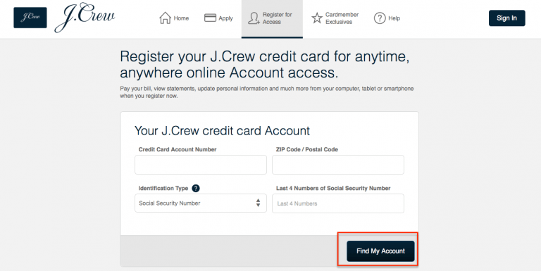J Crew Credit Card Login Make a Payment CreditSpot