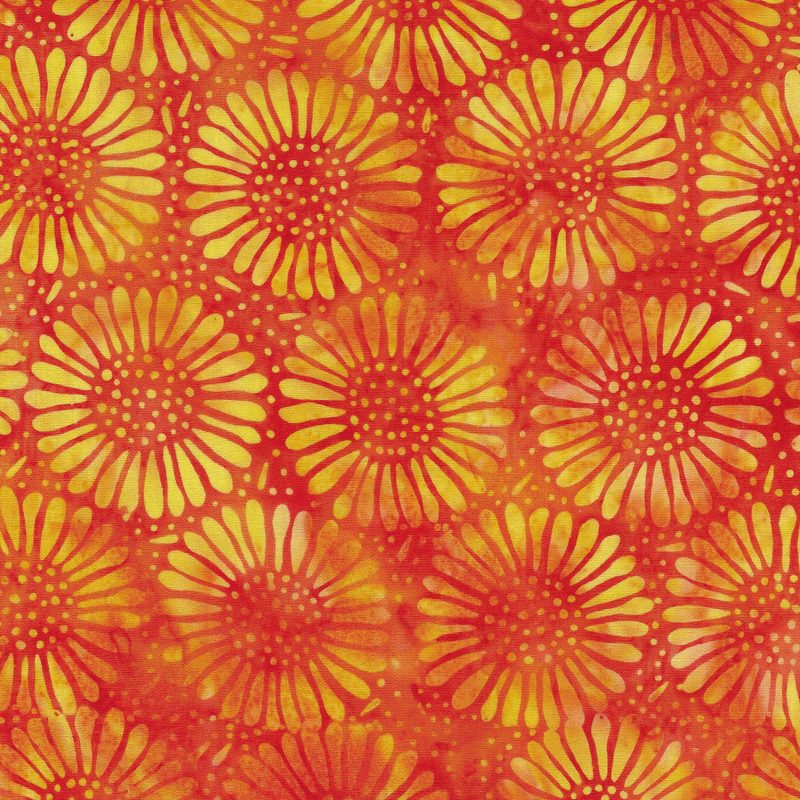Island Batik IB 112430280 Orange Copper Large Daisy Daisy May