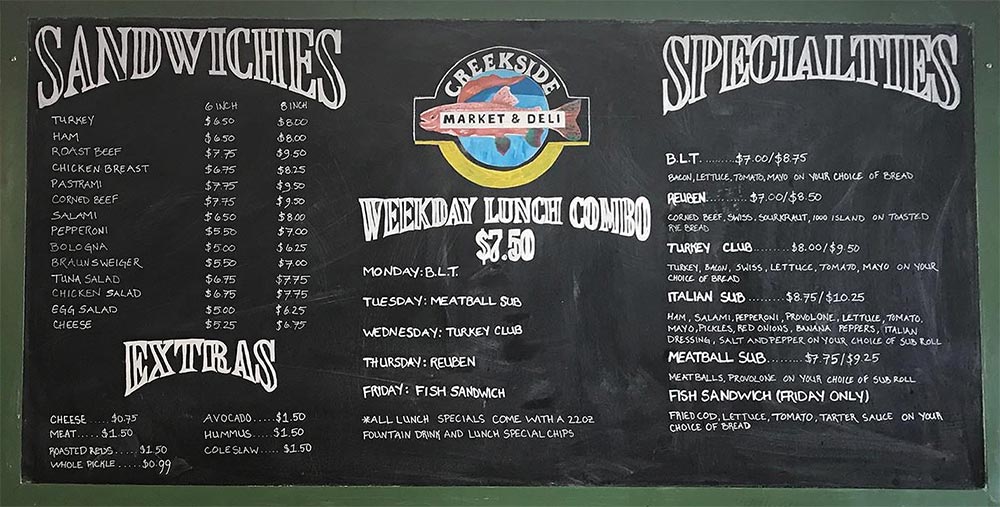 Our Menu Creekside Market