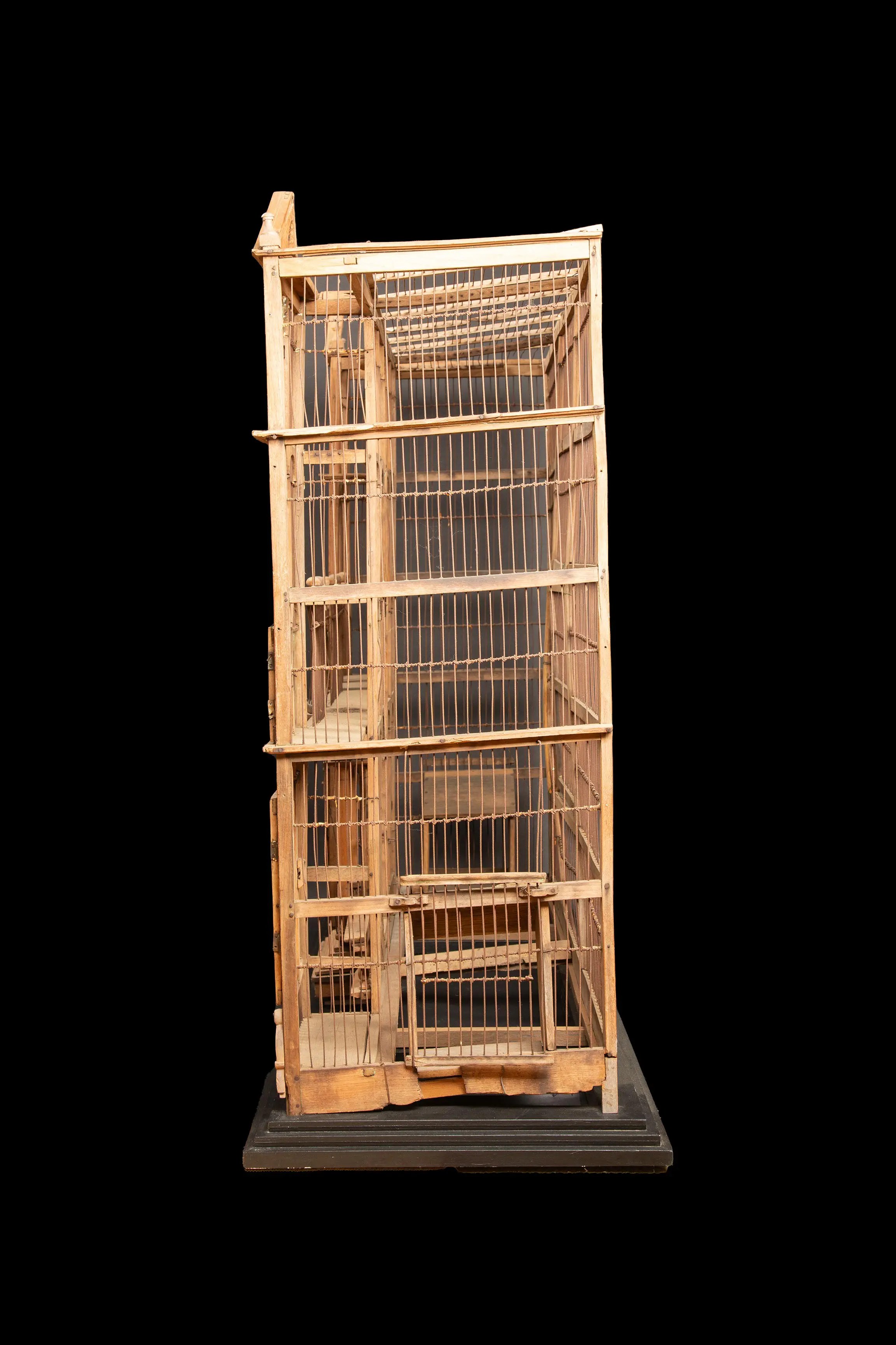 Antique 19th Century Wood & Wire Manor House Bird Cage Timeless
