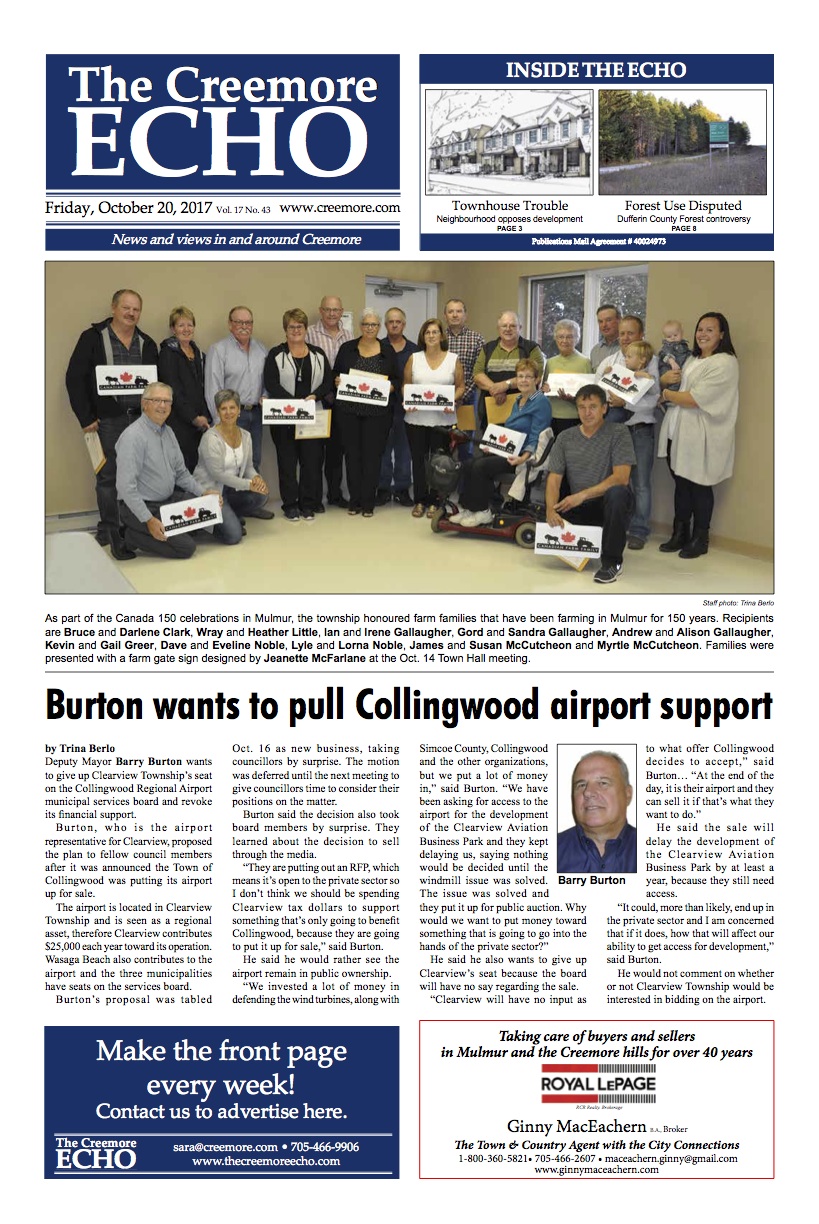 October 20 The Creemore Echo