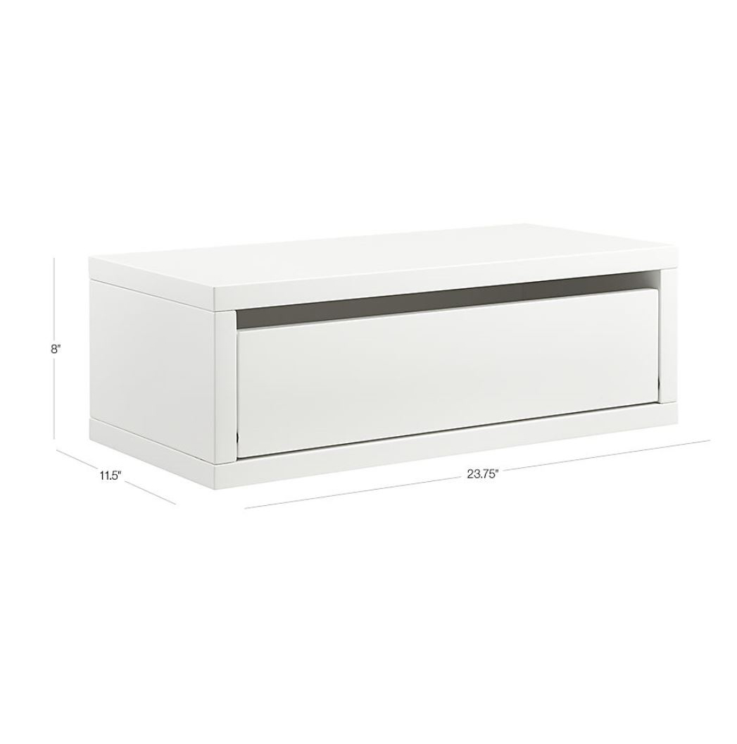 White Wall Mounted Storage Shelf Cre8 NYC