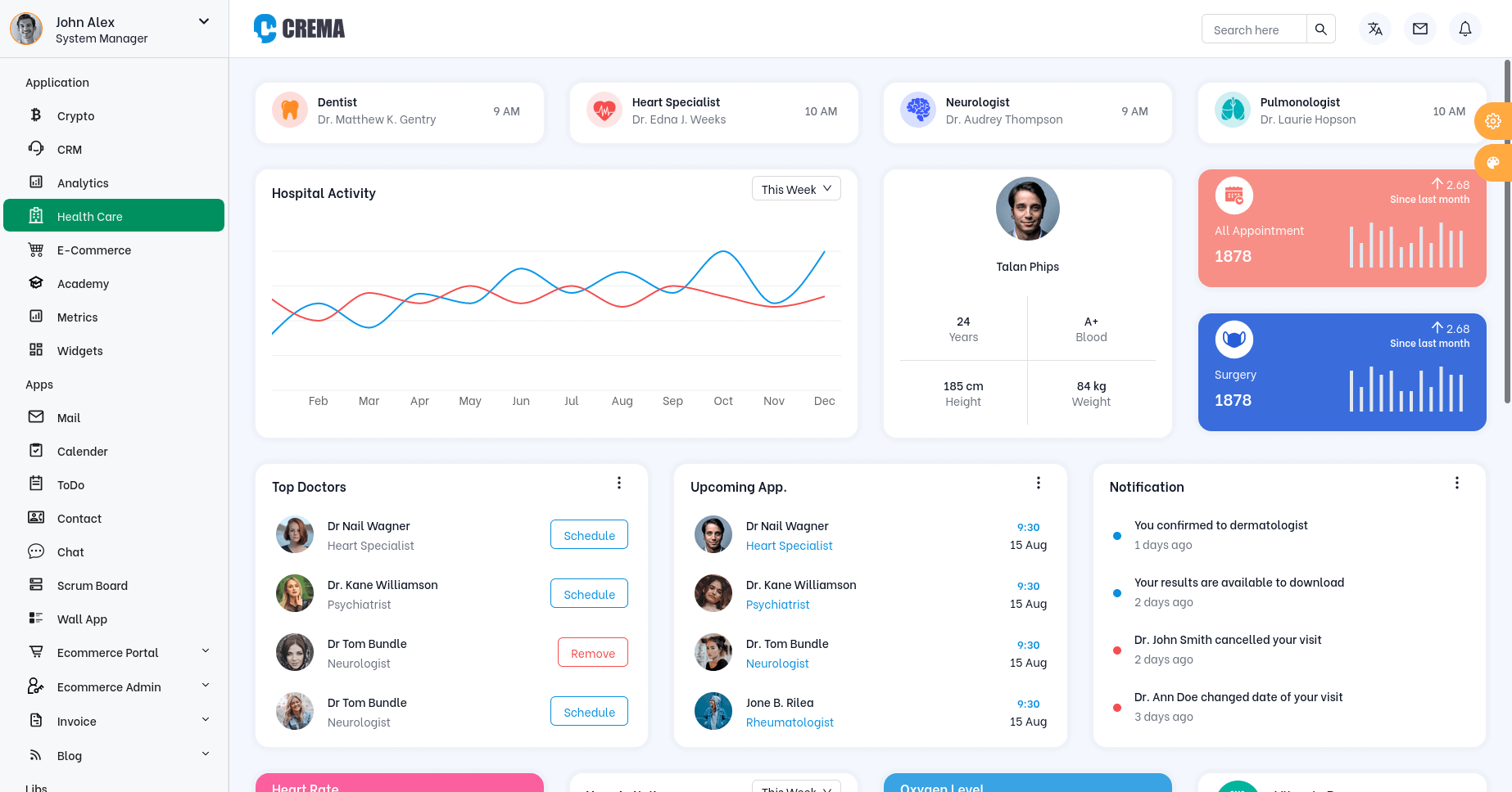 Ant Design Template Crema React Admin Template.