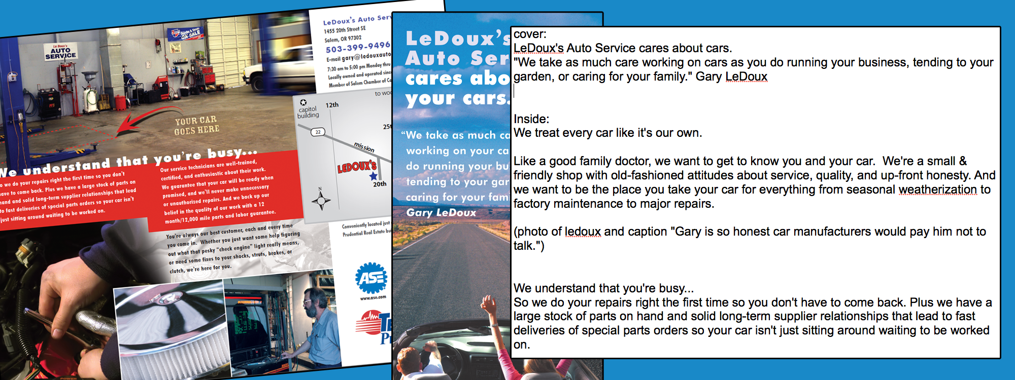Throwback Thursday Writing and Design of LeDoux Brochure Crendo