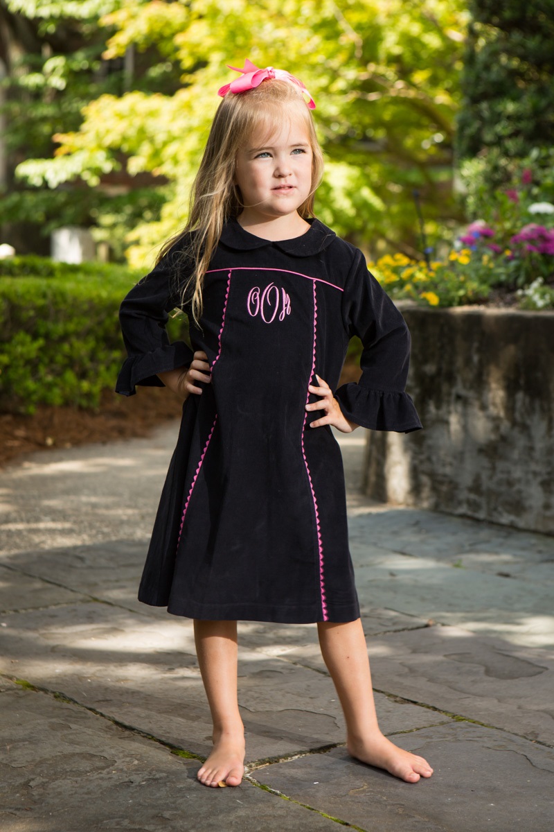 Navy Ric Rac Dress childrens clothing smocked heirloom gowns